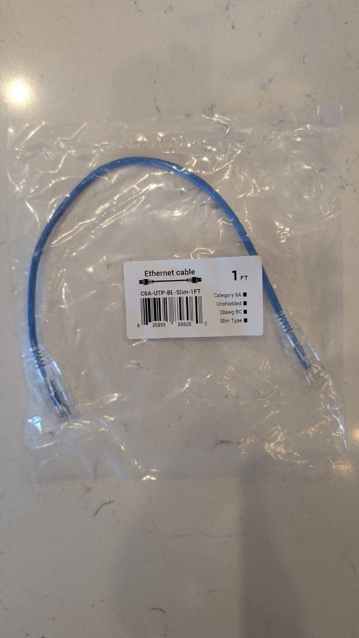 Cat6 Slim Ethernet Patch Cable – 28AWG, Multiple Lengths & Colors – Ideal for Network Installers